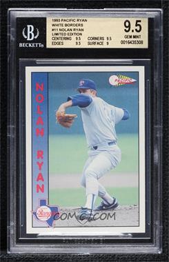 1993 Pacific Nolan Ryan 27th Season Limited Edition - [Base] #11 - Nolan Ryan [BGS 9.5 GEM MINT]