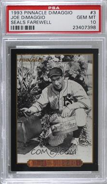 1993 Pinnacle Joe DiMaggio - Collector's Tin [Base] #3 - Joe DiMaggio [PSA 10 GEM MT]