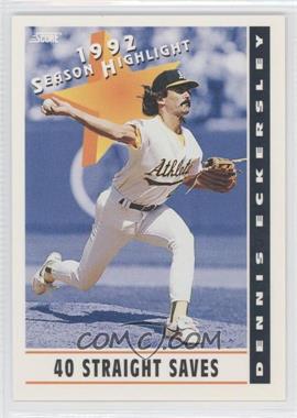 1993 Score - [Base] #513 - Dennis Eckersley