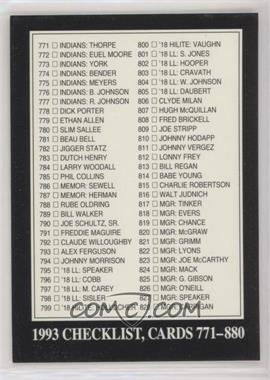 1993 The Sporting News Conlon Collection - [Base] #989 - Checklist