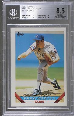 1993 Topps - [Base] - Blank Back #183 - Greg Maddux [BGS 8.5 NM‑MT+]