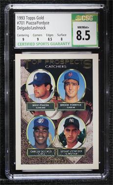 1993 Topps - [Base] - Gold #701 - Top Prospects - Mike Piazza, Brook Fordyce, Carlos Delgado, Donnie Leshnock [CSG 8.5 NM/Mint+]