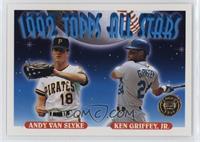 1992 Topps All Stars - Andy Van Slyke, Ken Griffey Jr.