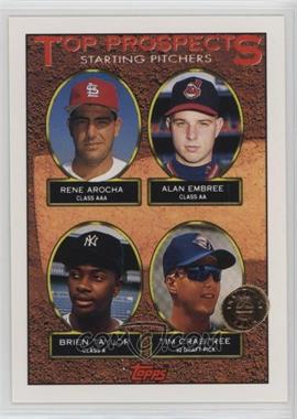 1993 Topps - [Base] - Inaugural Colorado Rockies #742 - Top Prospects - Rene Arocha, Alan Embree, Brien Taylor, Tim Crabtree