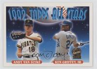 1992 Topps All Stars - Andy Van Slyke, Ken Griffey Jr. [EX to NM]