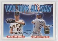 1992 Topps All Stars - Andy Van Slyke, Ken Griffey Jr.