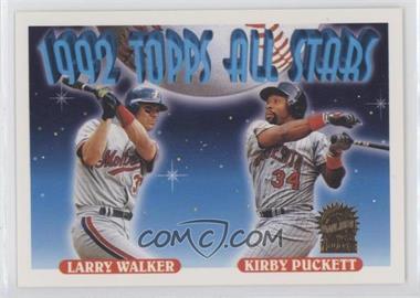 1993 Topps - [Base] - Inaugural Florida Marlins #406 - 1992 Topps All Stars - Larry Walker, Kirby Puckett