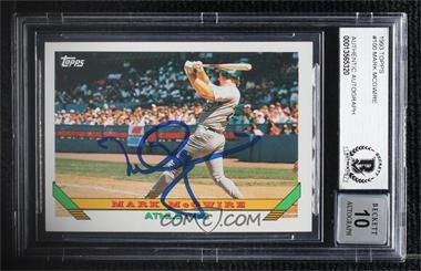 1993 Topps - [Base] #100 - Mark McGwire [BAS BGS Authentic]