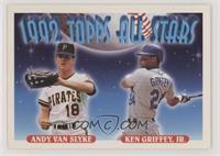 1992 Topps All Stars - Andy Van Slyke, Ken Griffey Jr. [Noted]