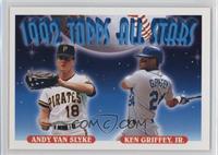 1992 Topps All Stars - Andy Van Slyke, Ken Griffey Jr.