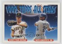 1992 Topps All Stars - Andy Van Slyke, Ken Griffey Jr.