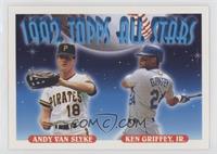 1992 Topps All Stars - Andy Van Slyke, Ken Griffey Jr.