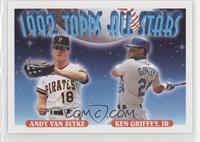 1992 Topps All Stars - Andy Van Slyke, Ken Griffey Jr.