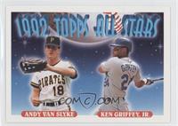 1992 Topps All Stars - Andy Van Slyke, Ken Griffey Jr.