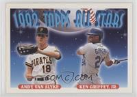 1992 Topps All Stars - Andy Van Slyke, Ken Griffey Jr.