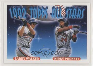 1993 Topps - [Base] #406 - 1992 Topps All Stars - Larry Walker, Kirby Puckett [EX to NM]