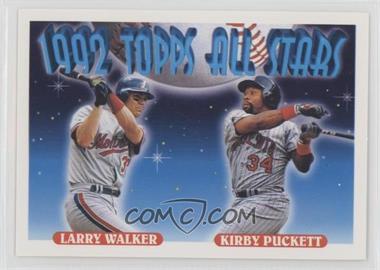 1993 Topps - [Base] #406 - 1992 Topps All Stars - Larry Walker, Kirby Puckett [EX to NM]