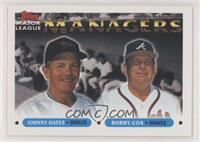 Major League Managers - Johnny Oates, Bobby Cox [EX to NM]