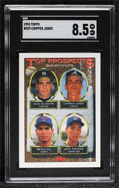 1993 Topps - [Base] #529 - Top Prospects - Dave Silvestri, Chipper Jones, Benji Gil, Jeff Patzke [SGC 8.5 NM/Mt+]