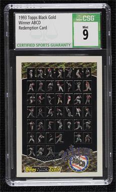 1993 Topps - Black Gold - Redemptions #ABCD - Winner ABCD [CSG 9 Mint]