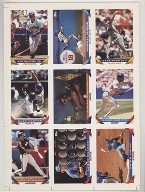 1993 Topps - Pre-Production Sample Sheet #000 - Ken Griffey Jr., Roberto Alomar, Dave Fleming, Gary Carter, Bobby Bonilla, Andre Dawson, Pete Incaviglia, Larry Walker, Spike Owen