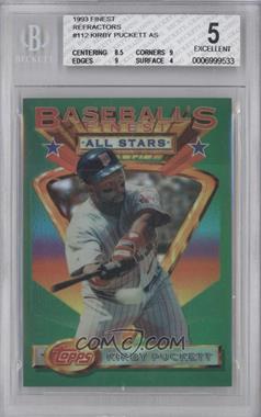 1993 Topps Finest - [Base] - Refractor #112 - Kirby Puckett [BGS 5 EXCELLENT]