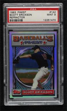 1993 Topps Finest - [Base] - Refractor #142 - Scott Erickson [PSA 9 MINT]