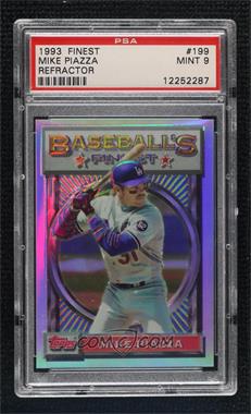 1993 Topps Finest - [Base] - Refractor #199 - Mike Piazza [PSA 9 MINT]