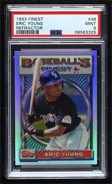 1993 Topps Finest - [Base] - Refractor #48 - Eric Young [PSA 9 MINT]