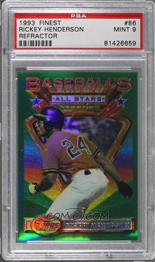 1993 Topps Finest - [Base] - Refractor #86 - Rickey Henderson [PSA 9 MINT]