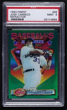 1993 Topps Finest - [Base] - Refractor #99 - Jose Canseco [PSA 9 MINT]