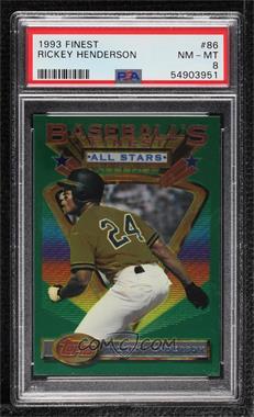 1993 Topps Finest - [Base] #86 - Rickey Henderson [PSA 8 NM‑MT]