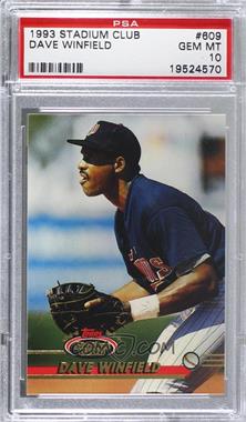 1993 Topps Stadium Club - [Base] #609 - Dave Winfield [PSA 10 GEM MT]