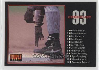 1993 Triple Play - [Base] #66 - Checklist