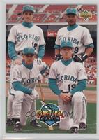 Inaugural Catch (Dave Magadan, Orestes Destrade, Bret Barberie, Jeff Conine)