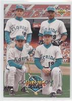 Inaugural Catch (Dave Magadan, Orestes Destrade, Bret Barberie, Jeff Conine)