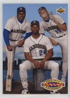 Teammates - Kevin Mitchell, Ken Griffey Jr., Jay Buhner [EX to NM]