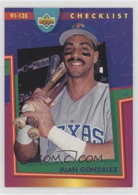 1993 Upper Deck Fun Pack - [Base] #223 - Juan Gonzalez [Good to VG‑EX]