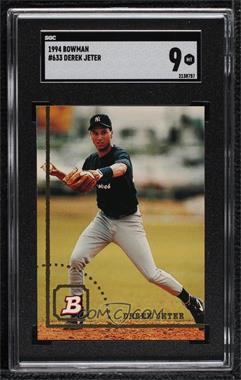 1994 Bowman - [Base] #633 - Derek Jeter [SGC 9 MINT]