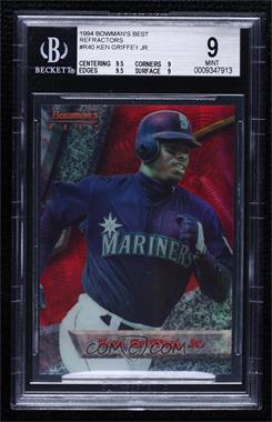 1994 Bowman's Best - Red - Refractors #40 - Ken Griffey Jr. [BGS 9 MINT]