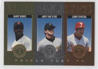 1994 Donruss Triple Play - Medalists #12 - Barry Bonds, Andy Van Slyke, Lenny Dykstra