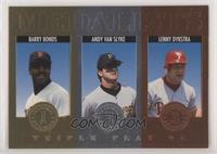 Barry Bonds, Andy Van Slyke, Lenny Dykstra [EX to NM]