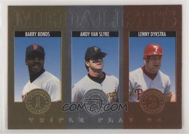 1994 Donruss Triple Play - Medalists #12 - Barry Bonds, Andy Van Slyke, Lenny Dykstra [EX to NM]