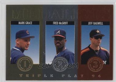 1994 Donruss Triple Play - Medalists #4 - Fred McGriff, Mark Grace, Jeff Bagwell