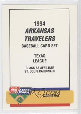 1994 Fleer ProCards Minor League - [Base] #3106 - Checklist - Arkansas Travelers