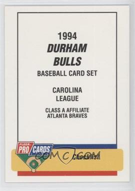 1994 Fleer ProCards Minor League - [Base] #348 - Checklist - Durham Bulls