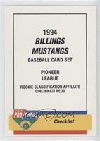 Checklist - Billings Mustangs