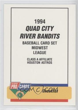 1994 Fleer ProCards Minor League - [Base] #553 - Checklist - Quad City River Bandits
