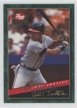 1994 Post Collection - [Base] #6 - David Justice