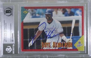 1994 Score Rookie & Traded - [Base] #RT18 - Dave Henderson [BAS BGS Authentic]